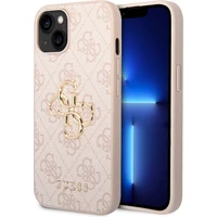 Guess PU 4G Metal Logo kryt iPhone 15 růžový - Pouzdra