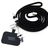 Karl Lagerfeld Universal Crossbody popruh Cord and Ikonik Pins černý - Popruhy a crossbody