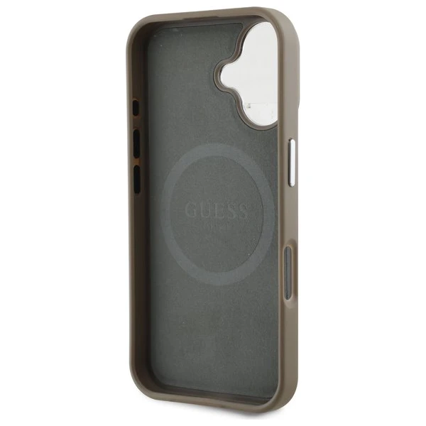 Guess PU Grained Triangle Logo kryt pro iPhone 16 hnědý - Pouzdra - Obrázek 7a1b6a6a0da14729a5d9e0f651bf7615