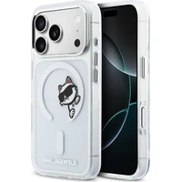 Karl Lagerfeld IML Choupette Peekaboo MagSafe kryt iPhone 17 Pro čirý - Pouzdra
