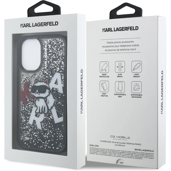 Karl Lagerfeld Liquid Glitter Scattered Choupette kryt iPhone 16 černý - Pouzdra - Obrázek 7a3aed16e1ad4e6bba12cb34b4e7a58c