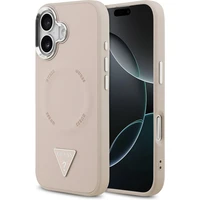 Guess PU Leather Triangle Logo MagSafe kryt iPhone 17 růžový - Pouzdra