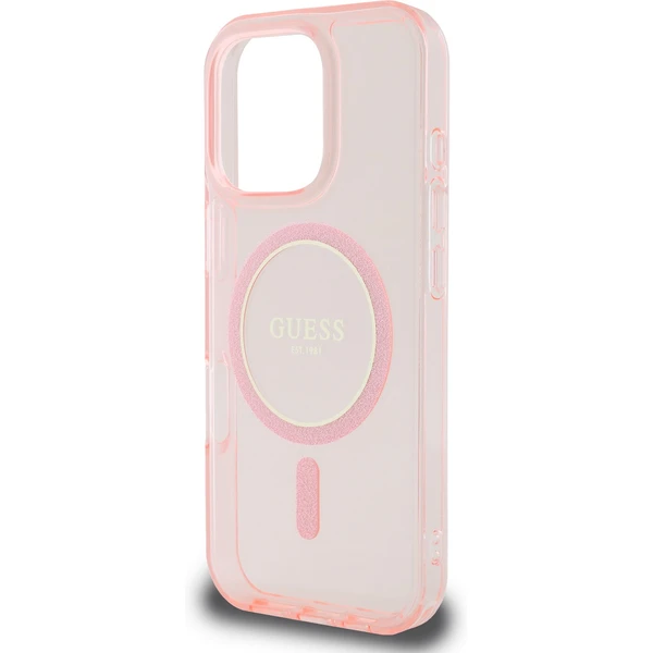 Guess IML Glitter Ring MagSafe kryt pro iPhone 16 Pro růžový - Pouzdra - Obrázek 7a8b63f6a6be473384687af19c2f2b53