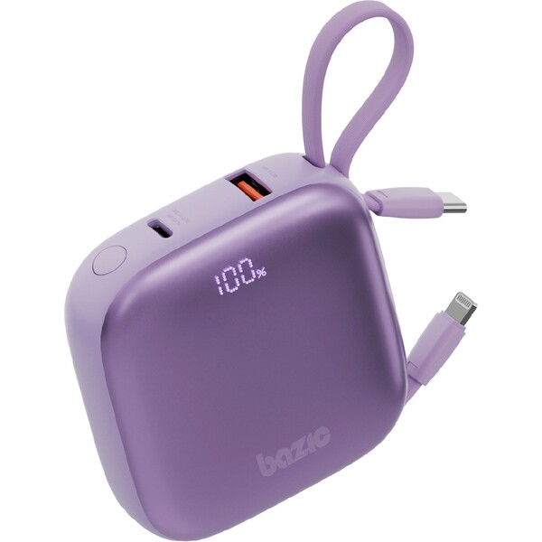 Energea Bazic GoPower Fusion powerbanka 10000mAh s kabely fialová