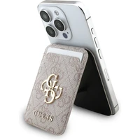 Guess 4G Metal Logo MagSafe Cardslot peněženka se stojanem růžová - Peněženky