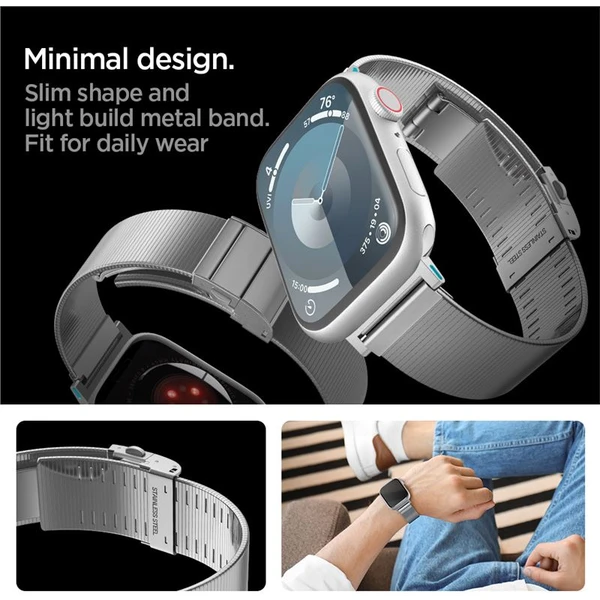 Spigen Sleek Link řemínek Apple Watch 49/46/45/44/42mm stříbrný - Řemínky - Obrázek 7ae3d09d4ce741b2a34d2da1658c07a2