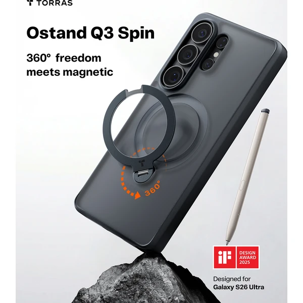 Torras Ostand Q3 Spin MagSafe kryt Samsung Galaxy S26 Ultra obsidian black - Pouzdra - Obrázek 7b15053e12ec4742b39561e5269903e6