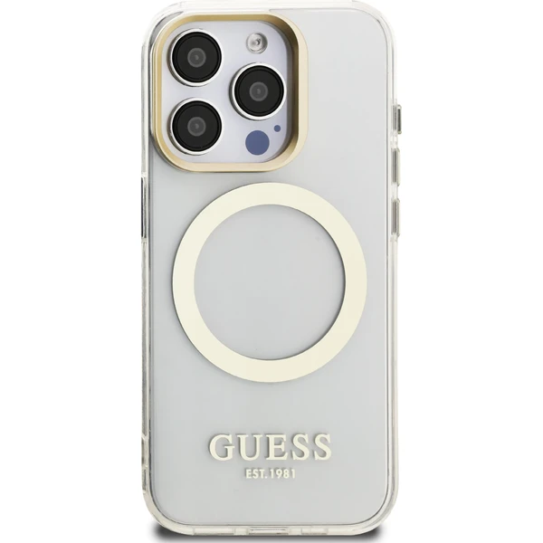 Guess IML Gold Outline Stand Camera Frame MagSafe kryt iPhone 15 Pro Max čirý - Pouzdra - Obrázek 7b501c6c7ec24d6cbd72c37530bd4f6c