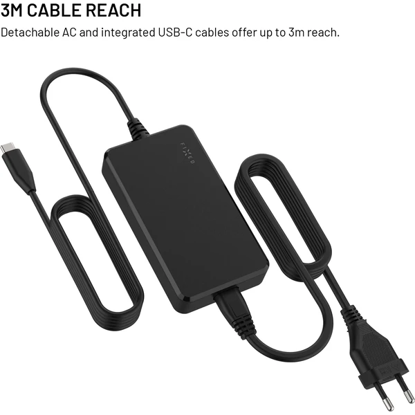 FIXED GaN nabíjecí adaptér pro notebooky s USB-C, PD 3.0, 100W, černý - Nabíječky - Obrázek 7b5d921e47354118a8a22015e739e704