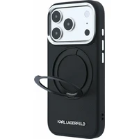 Karl Lagerfeld PU Saffiano Ring Stand MagSafe kryt iPhone 18 Pro černý - Pouzdra