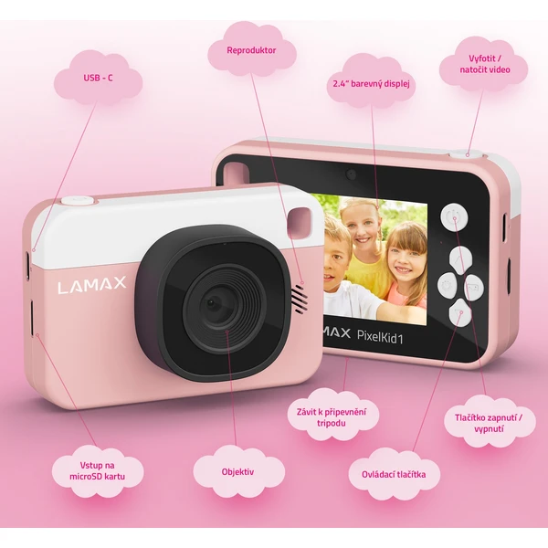 LAMAX PixelKid1 dětský fotoaparát růžový - Fotoaparáty - Obrázek 7bb0896f048843a7bed076cd3413513e