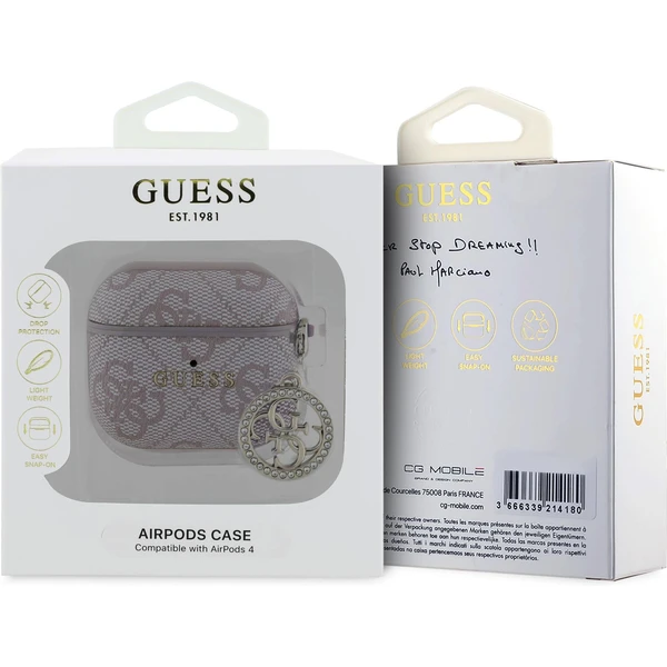 Guess 4G Script PC/PU Charm pouzdro AirPods 4 růžové - Pouzdra - Obrázek 7bba4f5c5f934e83ad9b8d35b44208f2