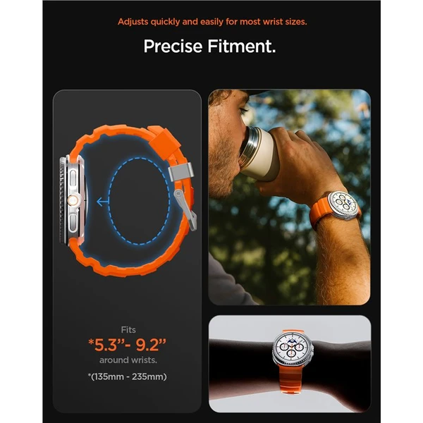 Spigen Silicone Band řemínek Samsung Galaxy Watch8/Classic 46mm/44mm/40mm oranžový - Řemínky - Obrázek 7be6b05e68a94c51bc3ffd372101e9af