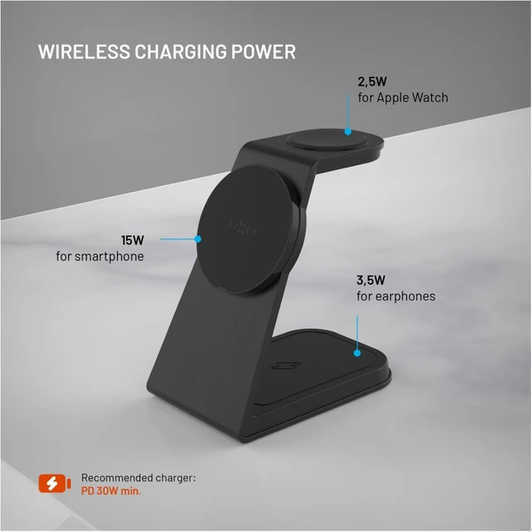 FIXED MagPowerstation Alu 2 nabíjecí stojánek s Qi2/MagSafe (15W) černý - Nabíječky - Obrázek 7be8c2a13b4240f99a3246568d08178d