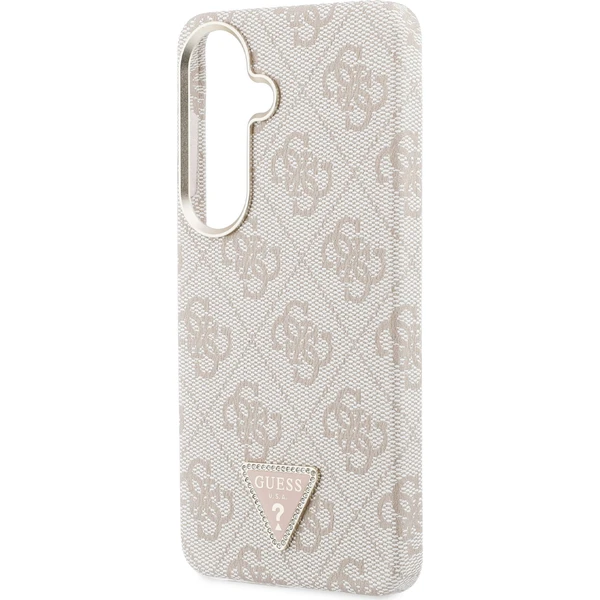 Guess PU Leather 4G Strass Triangle Logo Gold Frame Magnetic kryt Samsung Galaxy S26 růžový - Pouzdra - Obrázek 7bf2f687fe9b4d15b65240acc0e8ad66