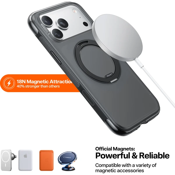 Torras Ostand O3 Air MagSafe kryt iPhone 17 Pro obsidian black - Pouzdra - Obrázek 7c52b6d1252943ba970f3d93411fe89e