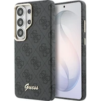 Guess PU 4G Script Metal Logo Magnetic kryt Samsung Galaxy S26 Ultra černý - Pouzdra