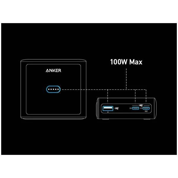 Anker nabíjecí stanice 100W 2xUSB-C, 1xUSB, 1xkonektor pro Prime powerbanku černá - Nabíječky - Obrázek 7ccd1c86845a49a3b4bfe4c40296c9db