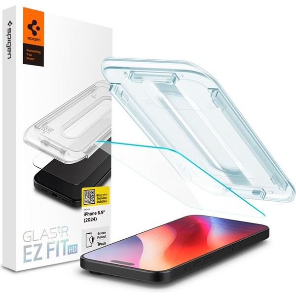 Spigen Glass tR EZ Fit HD tvrzené sklo iPhone 16 Pro Max čiré