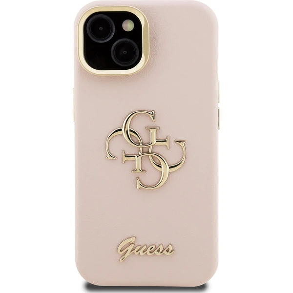 Guess PU Grained 4G Logo Stand Camera Frame kryt iPhone 15 růžový - Pouzdra - Obrázek 7d22d5afa79543af8929543e11a93f3c