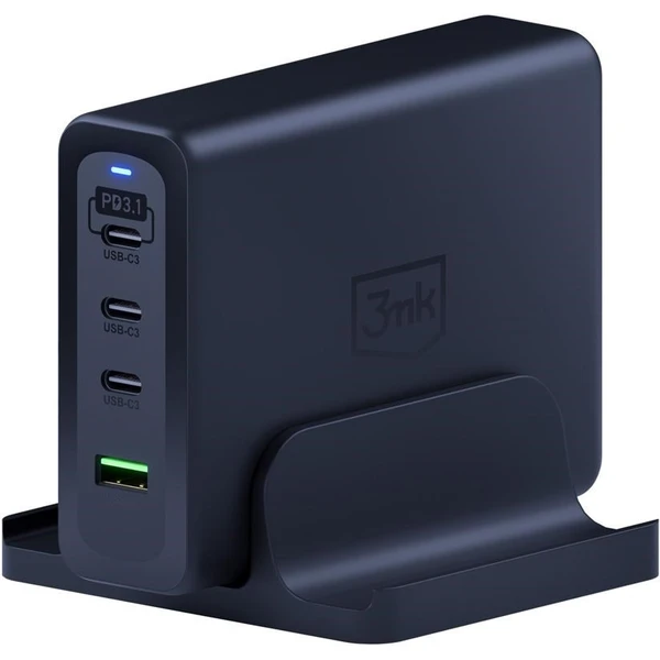 3mk Hyper Charging Station nabíjecí stanice, 240W, GaN, 3x USB-C + 1x USB-A černá - Nabíječky - Obrázek 7d349d4c3d4346c8a9c00324d9f183c0