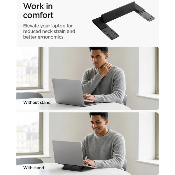 Spigen Slim Fold Laptop Stand LD201-S1 stojánek pro notebook/MacBook černý - Stojánky - Obrázek 7d4d49386a1248f4a69264b5d312dd02