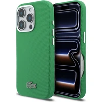 Lacoste PVC Iconic Petit Pique Metal Logo MagSafe kryt iPhone 16 Pro zelený - Pouzdra