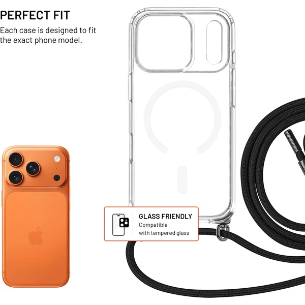 FIXED MagPure Neck kryt s černou šňůrkou na krk pro Apple iPhone 18 Pro Max - Pouzdra - Obrázek 7e556b27daef48aeaaba111343d51619