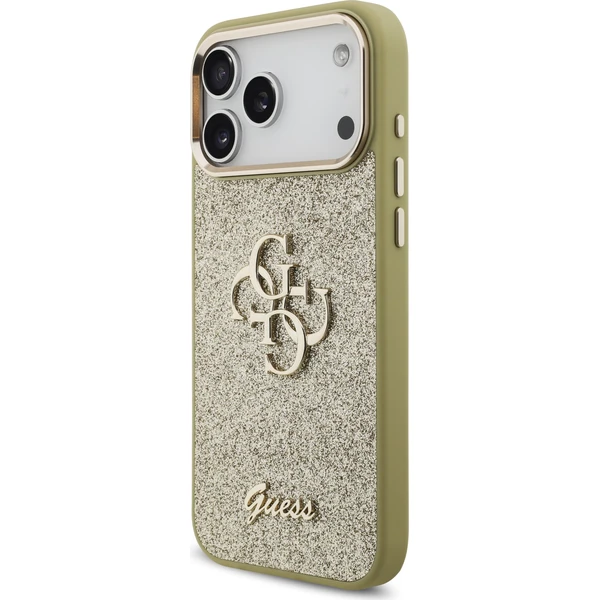 Guess PU Fixed Glitter 4G Metal Frame kryt iPhone 17 Pro Max zlatý - Pouzdra - Obrázek 7e775a177f994628b322e0178daf9eb2