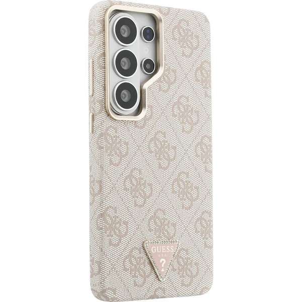 Guess PU Leather 4G Strass Triangle Logo Gold Frame Magnetic kryt Samsung Galaxy S26 Ultra růžový - Pouzdra - Obrázek 7e8016e3536240eca23ce7db15df9efc