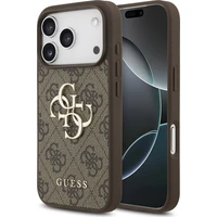 Guess PU 4G Metal Logo kryt iPhone 17 Pro hnědý - Pouzdra