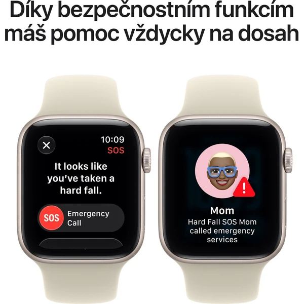 Apple Watch SE 3 (2026) Cellular 44mm Hvězdně bílý hliník s pískovým sportovním řemínkem S/M - Chytré hodinky - Obrázek 7e9e9c1adb294b18a6d55092f613a808