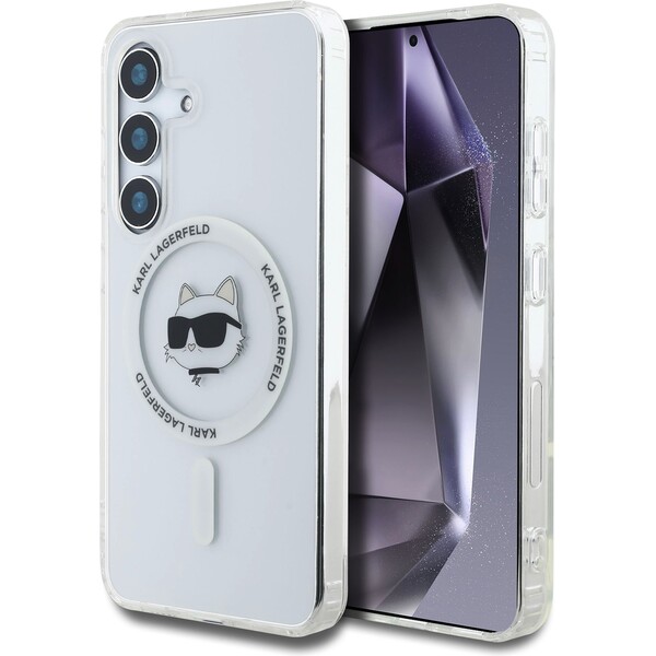 Karl Lagerfeld IML Choupette Head MagSafe kryt Samsung Galaxy S25 čirý