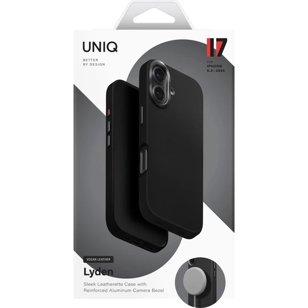 UNIQ Lyden Premium Leatherette MagClick MagSafe kryt iPhone 17 Dallas Black - Pouzdra - Obrázek 7ea57ecc244146fe85f74089530094ea