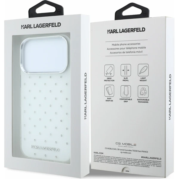 Karl Lagerfeld IML Rhinestones Allover Magsafe kryt iPhone 18 Pro Max bílý - Pouzdra - Obrázek 7ea9764df68945fa84eebe941a5d1f95