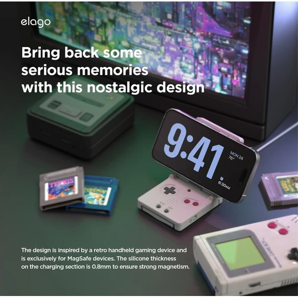 ELAGO Retro W5 Magsafe iPhone stojánek bílý - Držáky - Obrázek 7ebb3182ae634c0fb9d2259f554357eb