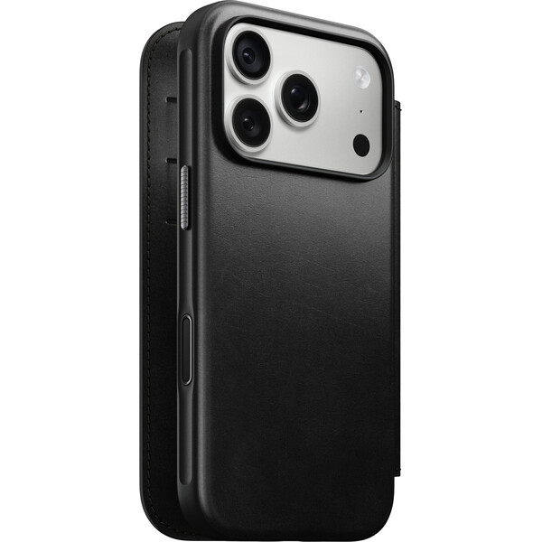 Nomad Modern Leather Folio (Horween) MagSafe kožené pouzdro iPhone 18 Pro Black