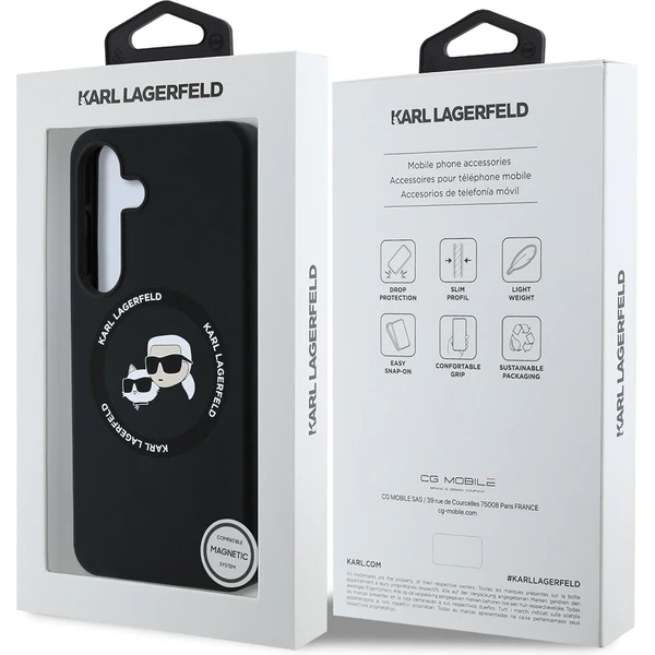 Karl Lagerfeld Liquid Silicone K&CH Heads MagSafe kryt Samsung Galaxy S25 černý - Pouzdra - Obrázek 7f0598fdd00140188c4348ac94aee322