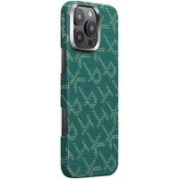 Pitaka Tactile Woven Case kryt iPhone 16 Pro PTK Green/Gold - Pouzdra
