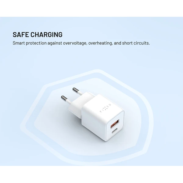 FIXED Mini GaN nabíječka s USB-C/USB-A (30W) PD bílá - Nabíječky - Obrázek 7fc92f011d1d49958106b374c60e5299