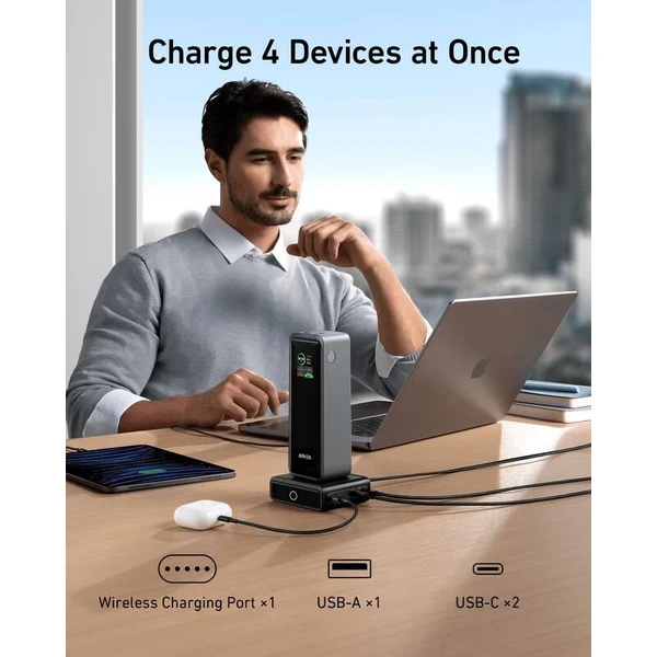 Anker nabíjecí stanice 100W 2xUSB-C, 1xUSB, 1xkonektor pro Prime powerbanku černá - Nabíječky - Obrázek 7fd0b4b15654411cba4842a2dc9e3c21