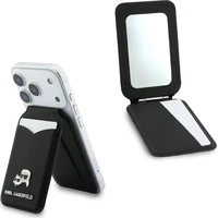 Karl Lagerfeld Mirror MagSafe Cardslot peněženka se stojánkem černá - Peněženky
