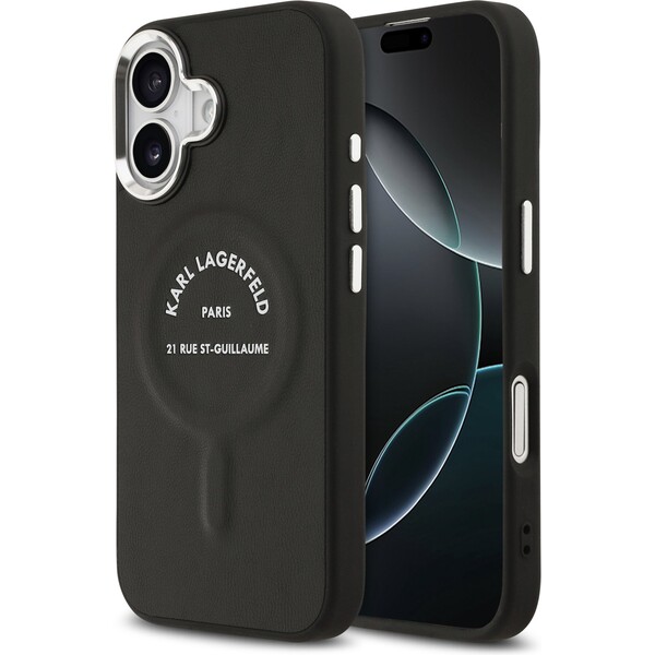Karl Lagerfeld PU RSG Logo MagSafe kryt iPhone 17 černý