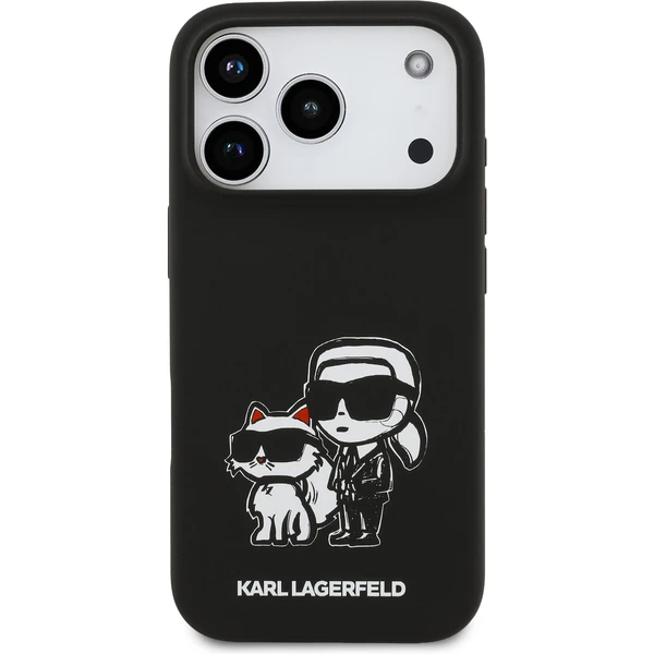 Karl Lagerfeld Liquid Silicone K&CH Sketch MagSafe kryt iPhone 17 Pro černý - Pouzdra - Obrázek 802d22832609435da8c34496acc39255
