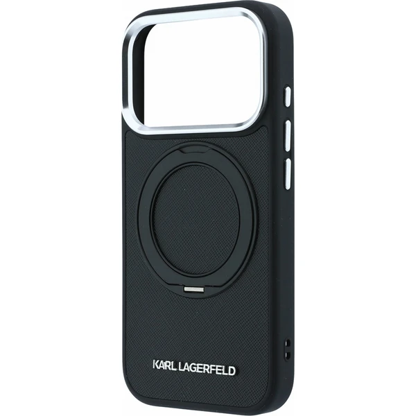 Karl Lagerfeld PU Saffiano Ring Stand MagSafe kryt iPhone 18 Pro černý - Pouzdra - Obrázek 8055becd789242f288a704db8d1b742e