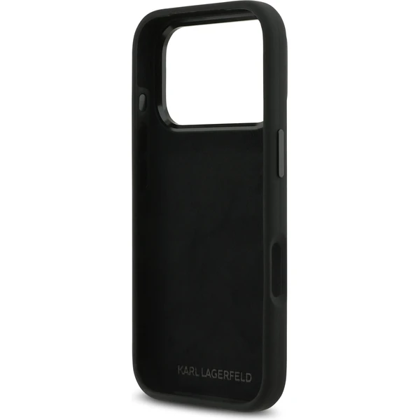 Karl Lagerfeld Liquid Silicone Metal Ikonik kryt iPhone 17 Pro černý - Pouzdra - Obrázek 8062411614d7450dbebdbc30e456717a