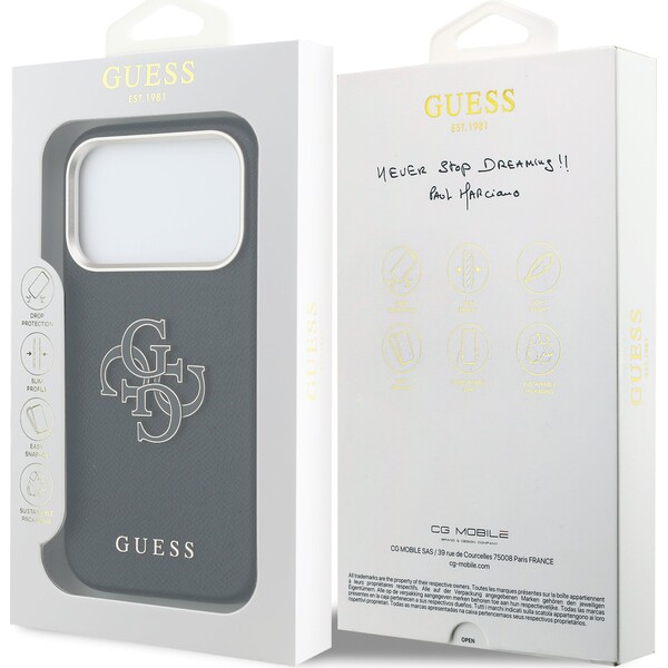Guess PU Resin Logo kryt iPhone 17 Pro černý - Pouzdra - Obrázek 80731ec7dcdf42c68959f6460a199a7d