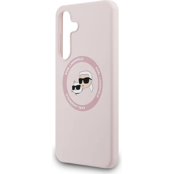 Karl Lagerfeld Liquid Silicone K&CH Heads MagSafe Zadní Kryt pro Samsung Galaxy S25 FE růžový - Pouzdra - Obrázek 80cb2873c20740388670489c807d22b4
