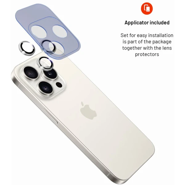 FIXED Sapphire Camera Glass ochranná skla Apple iPhone 15 Pro/15 Pro Max stříbrná - Ochranné folie a skla - Obrázek 80dc389fe5a04c94b77c00114335ed9c
