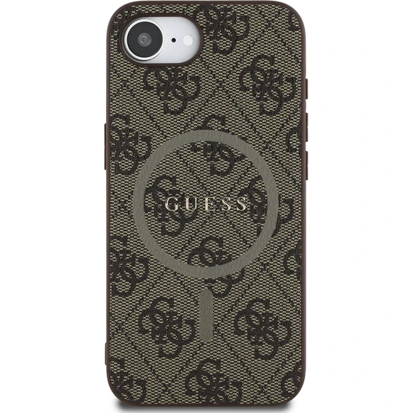 Guess PU Leather 4G Colored Ring MagSafe kryt iPhone 17e/16e hnědý - Pouzdra - Obrázek 81331b6b34514860b4aaa9e7de3c24c2